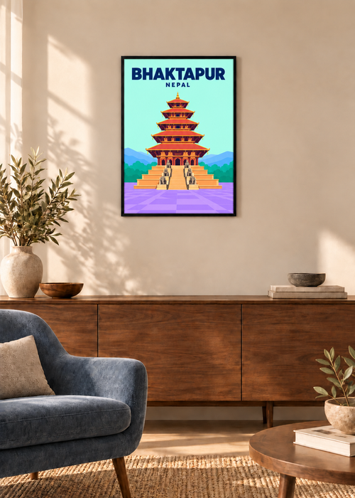 Bhaktapur – dünner schwarzer Rahmen mit Acrylglas