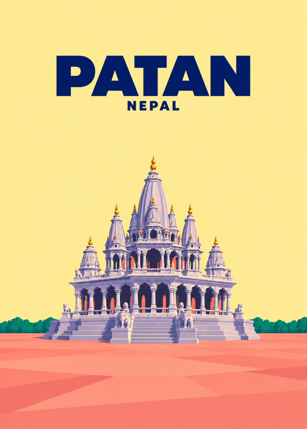 Patan – geometrische Illustration, Nepal