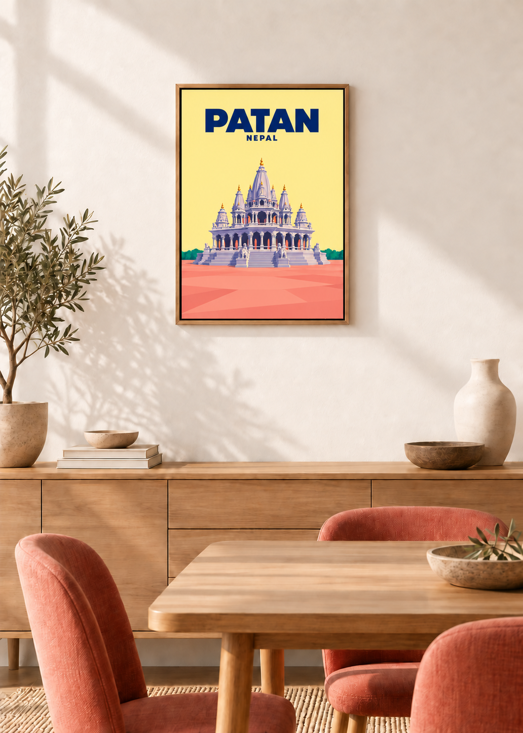 Patan – Leinwand im Eichen-Schattenfugenrahmen