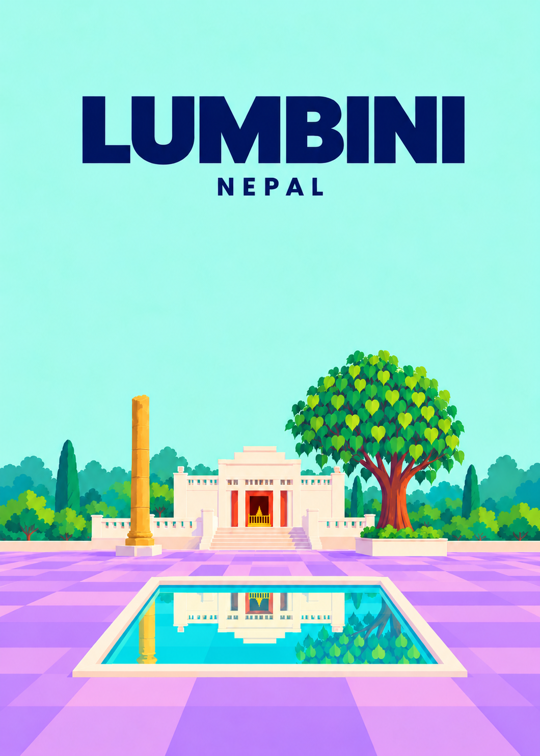 Lumbini – geometrische Illustration, Nepal