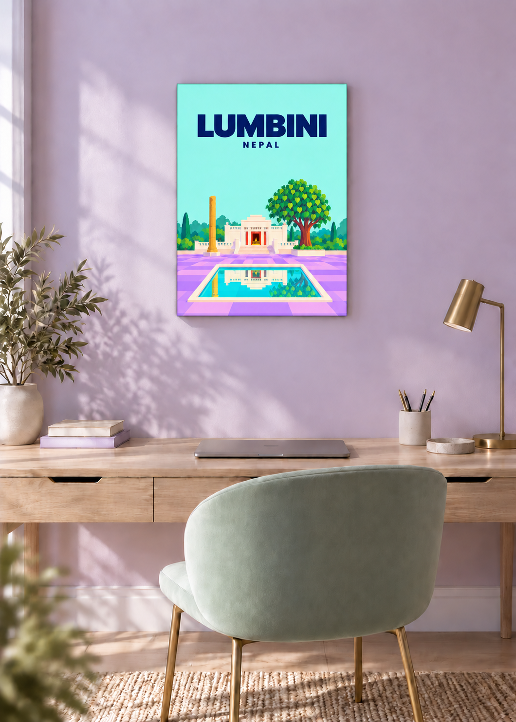 Lumbini – rahmenlose Slim-Leinwand