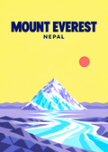 Mount Everest – geometrische Illustration, Nepal