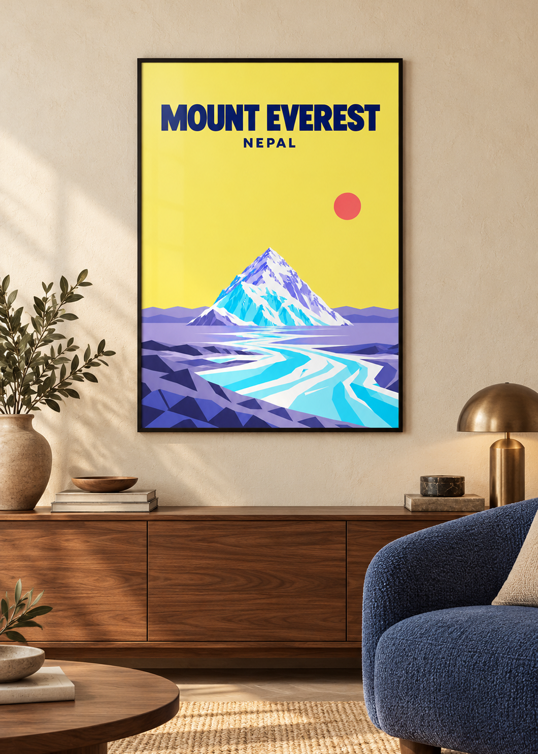 Mount Everest – dünner schwarzer Rahmen mit Acrylglas
