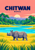 Chitwan – geometrische Illustration, Nepal