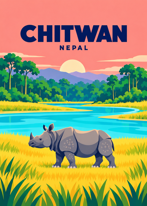 Chitwan – geometrische Illustration, Nepal