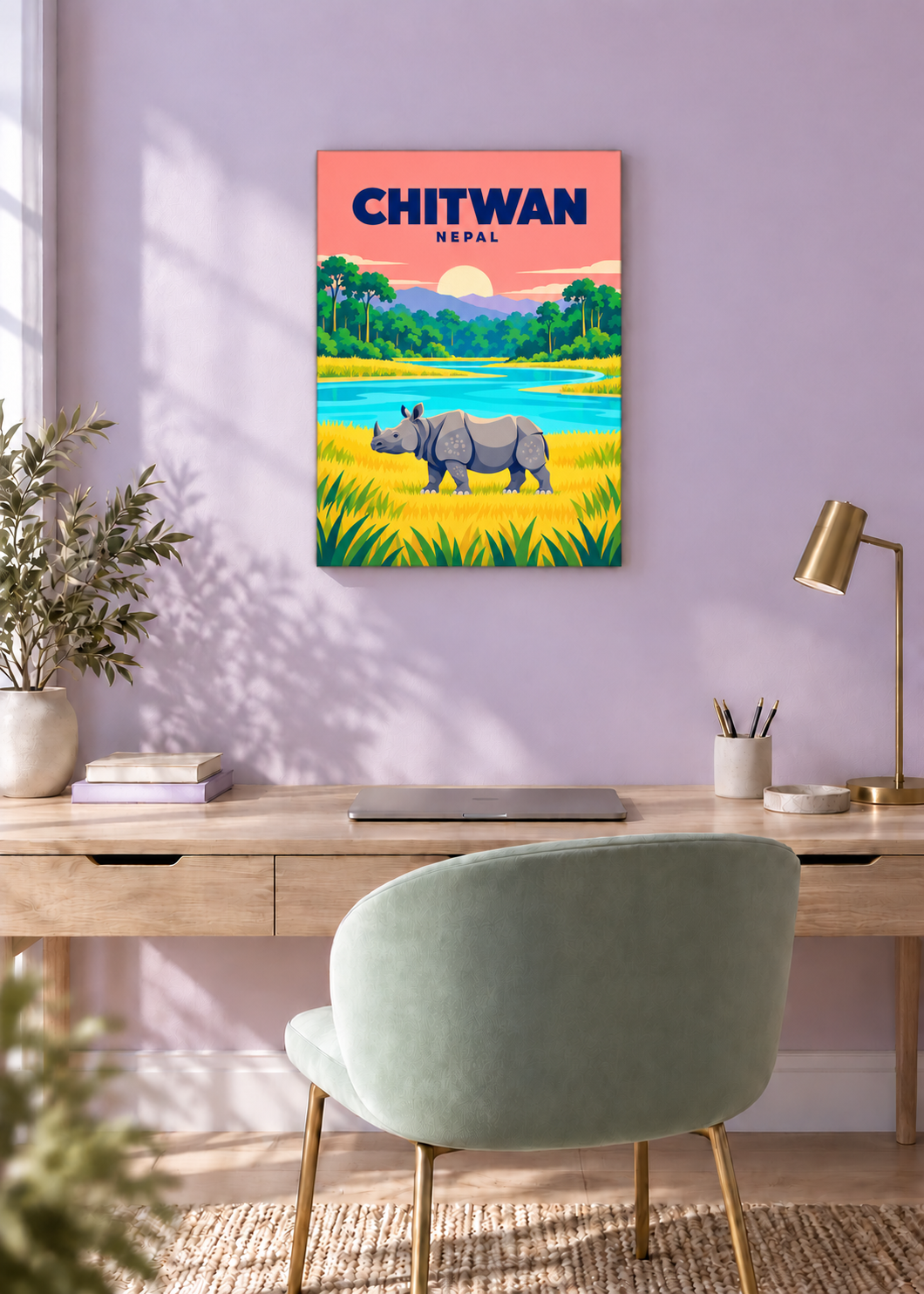Chitwan – rahmenlose Slim-Leinwand