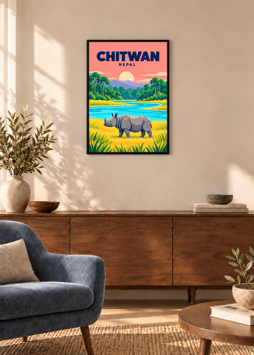 Chitwan – dünner schwarzer Rahmen mit Acrylglas