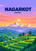 Nagarkot – geometrische Illustration, Nepal