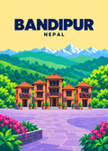 Bandipur – geometrische Illustration, Nepal