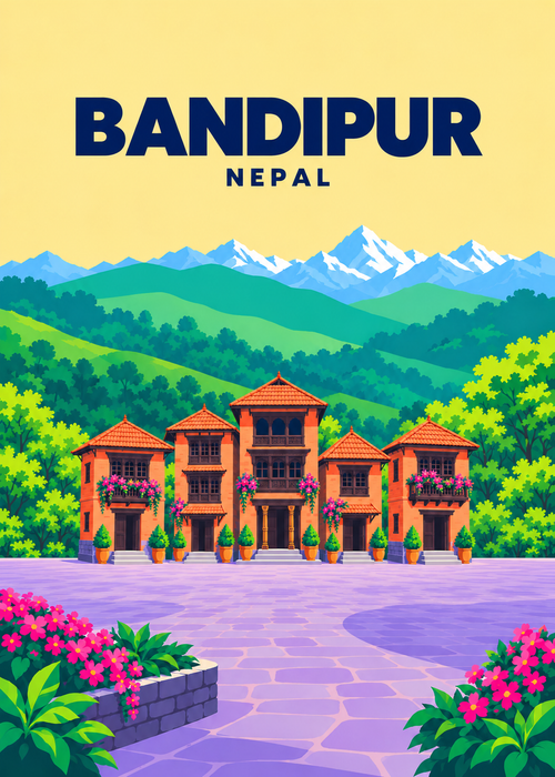 Bandipur – geometrische Illustration, Nepal