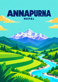 Annapurna – geometrische Illustration, Nepal