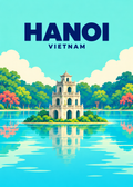 Hanoi – geometrische Illustration, Vietnam