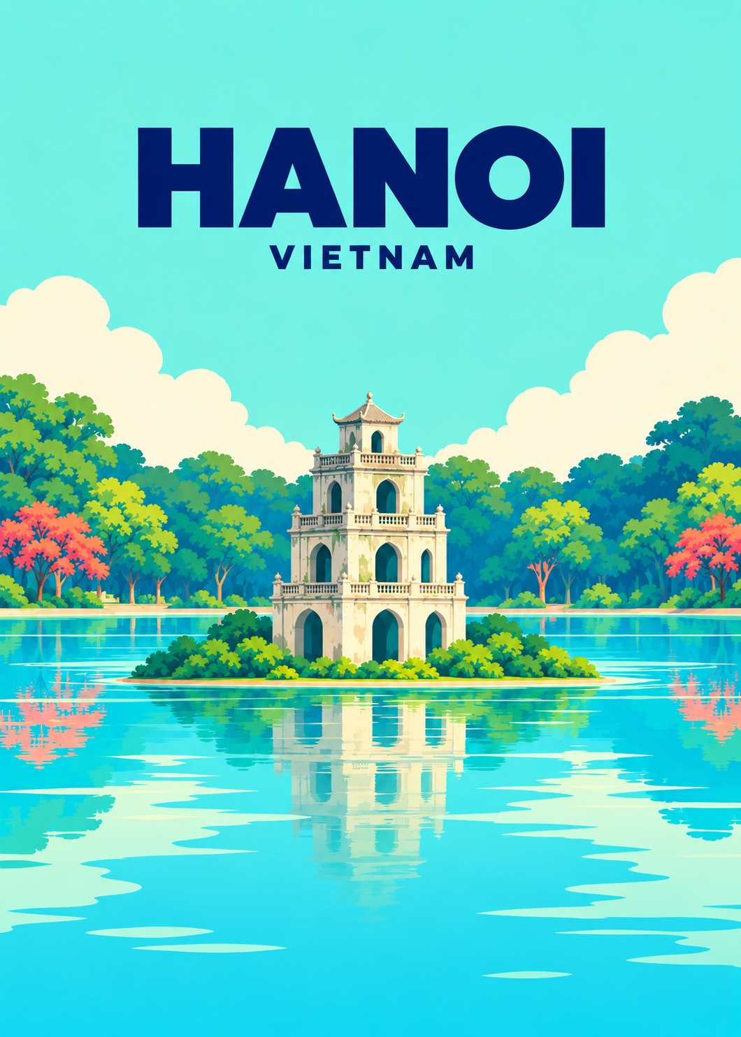 Hanoi – geometrische Illustration, Vietnam