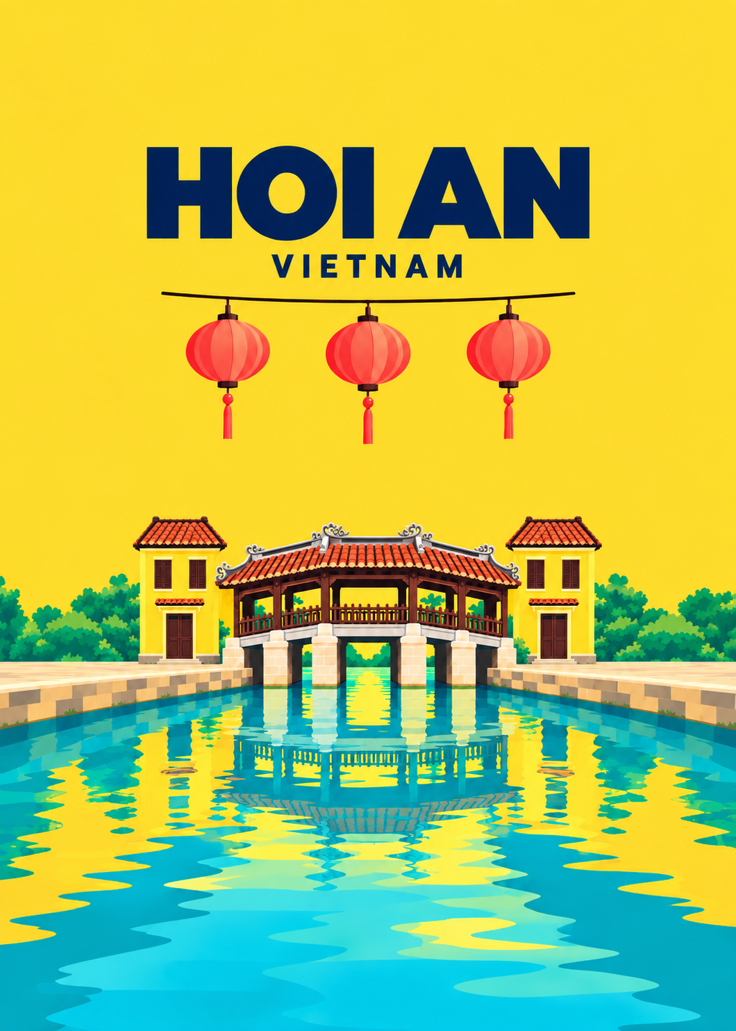 Hoi An – geometrische Illustration, Vietnam