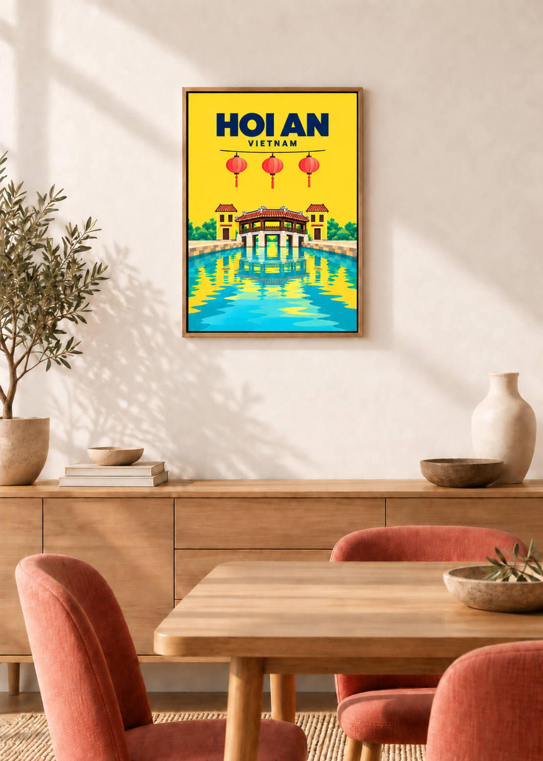 Hoi An – Leinwand im Eichen-Schattenfugenrahmen