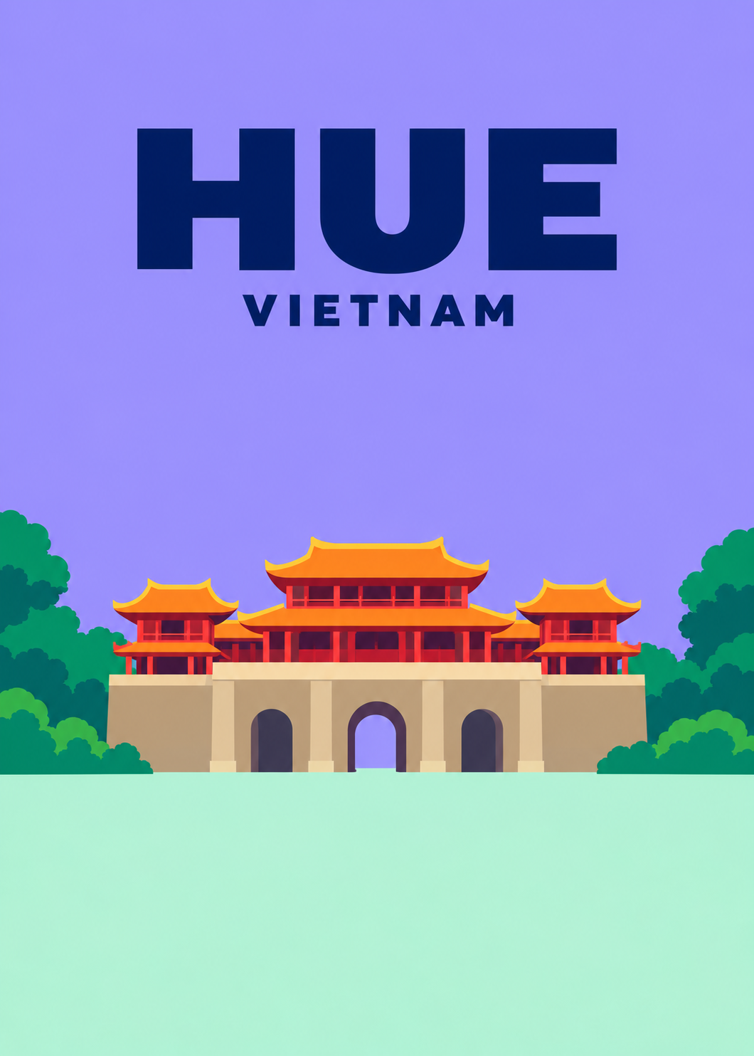 Hue – geometrische Illustration, Vietnam