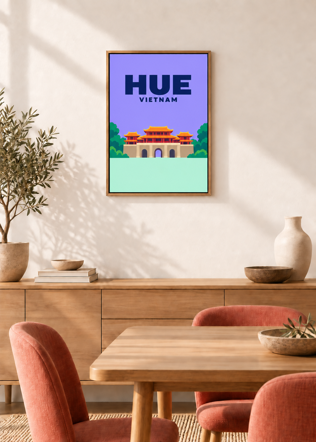 Hue – Leinwand im Eichen-Schattenfugenrahmen