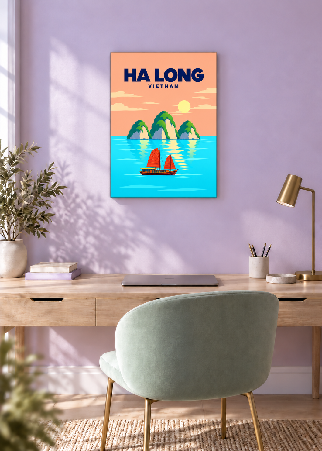 Ha-Long-Bucht – rahmenlose Slim-Leinwand