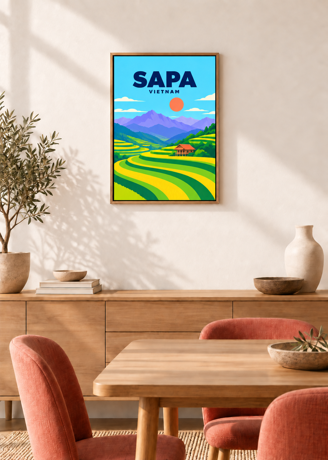 Sapa – Leinwand im Eichen-Schattenfugenrahmen