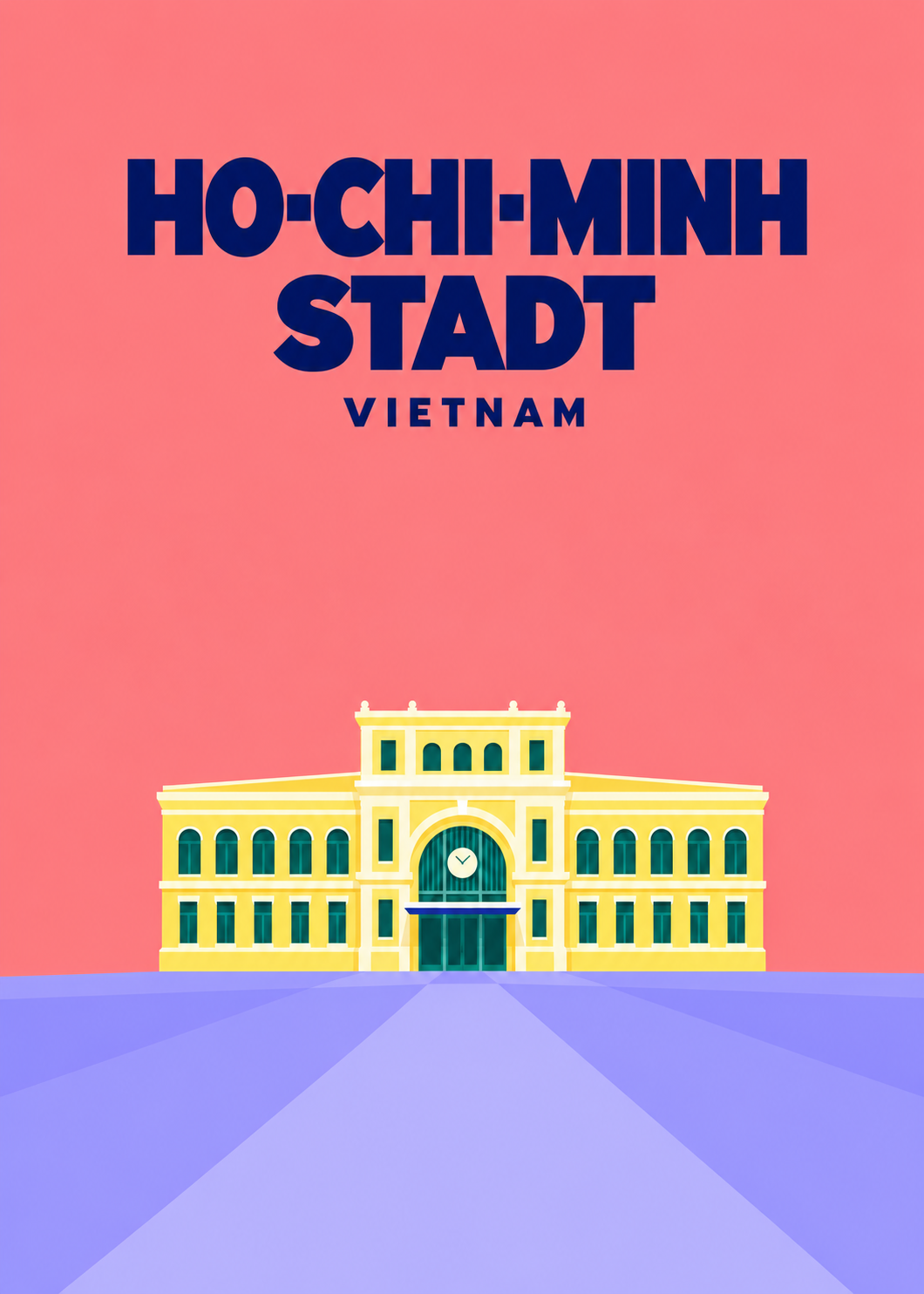Ho-Chi-Minh-Stadt – geometrische Illustration, Vietnam