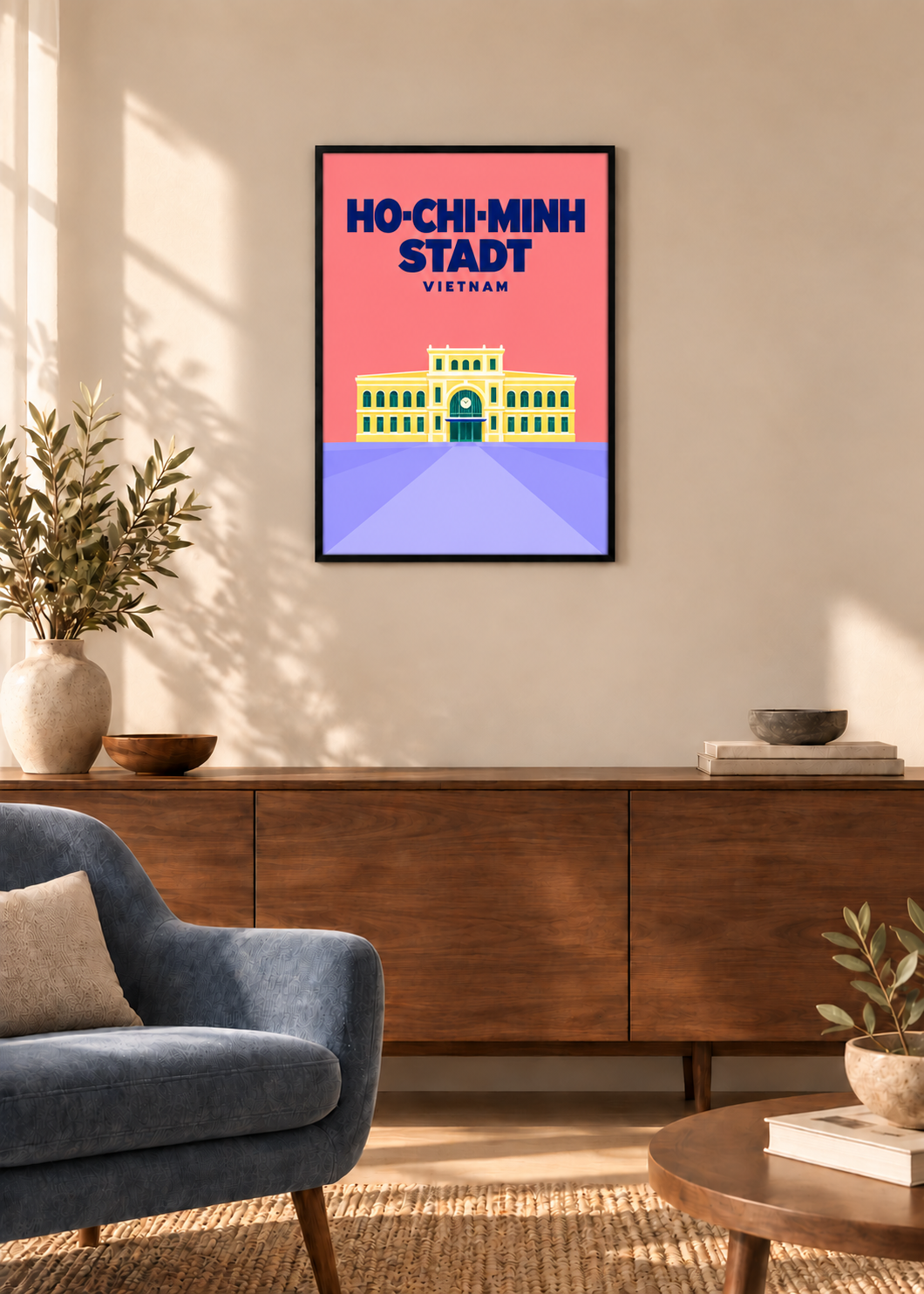 Ho-Chi-Minh-Stadt – dünner schwarzer Rahmen mit Acrylglas