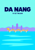 Da Nang – geometrische Illustration, Vietnam