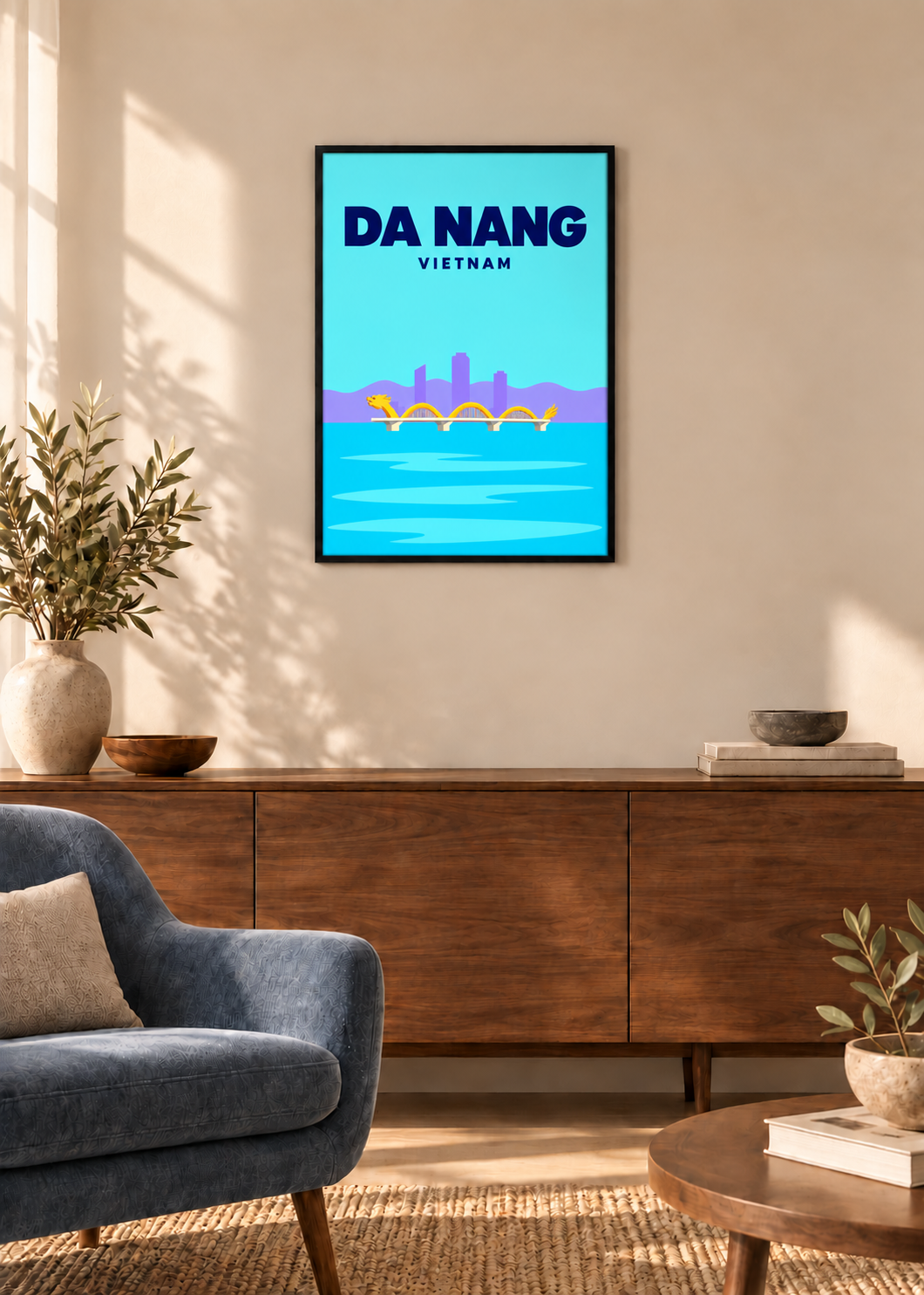 Da Nang – dünner schwarzer Rahmen mit Acrylglas