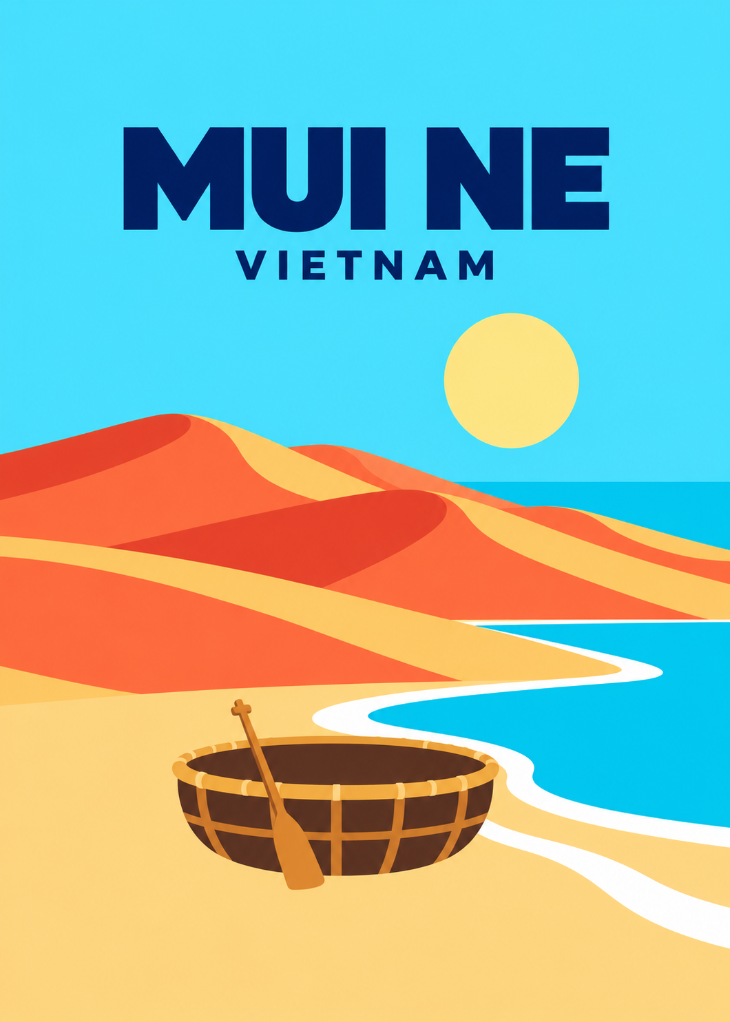 Mui Ne – geometrische Illustration, Vietnam
