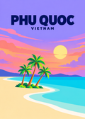 Phu Quoc – geometrische Illustration, Vietnam