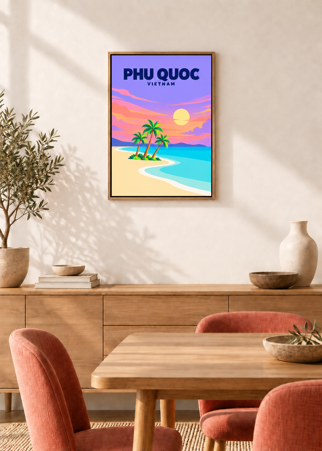 Phu Quoc – Leinwand im Eichen-Schattenfugenrahmen