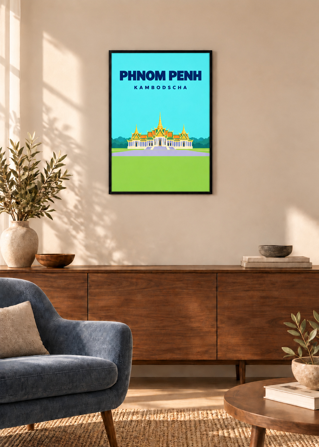 Phnom Penh – dünner schwarzer Rahmen mit Acrylglas