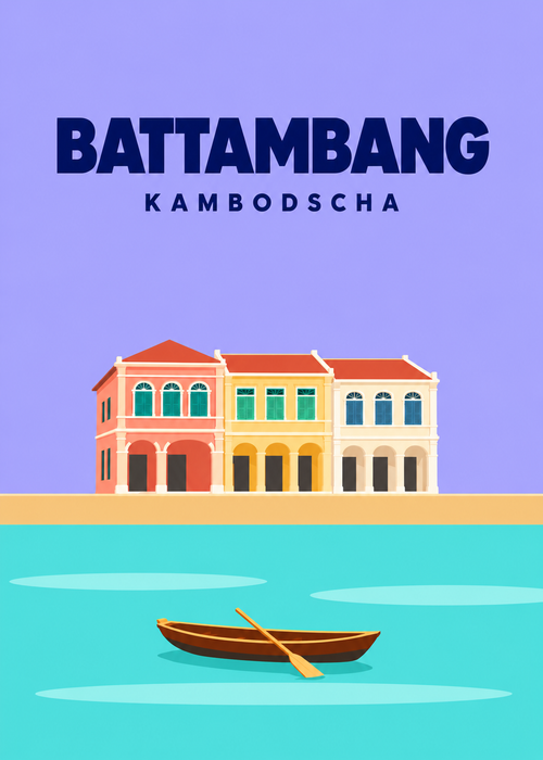 Battambang – geometrische Illustration, Kambodscha