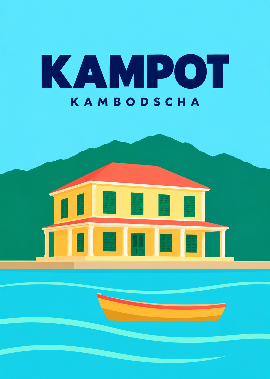 Kampot – geometrische Illustration, Kambodscha