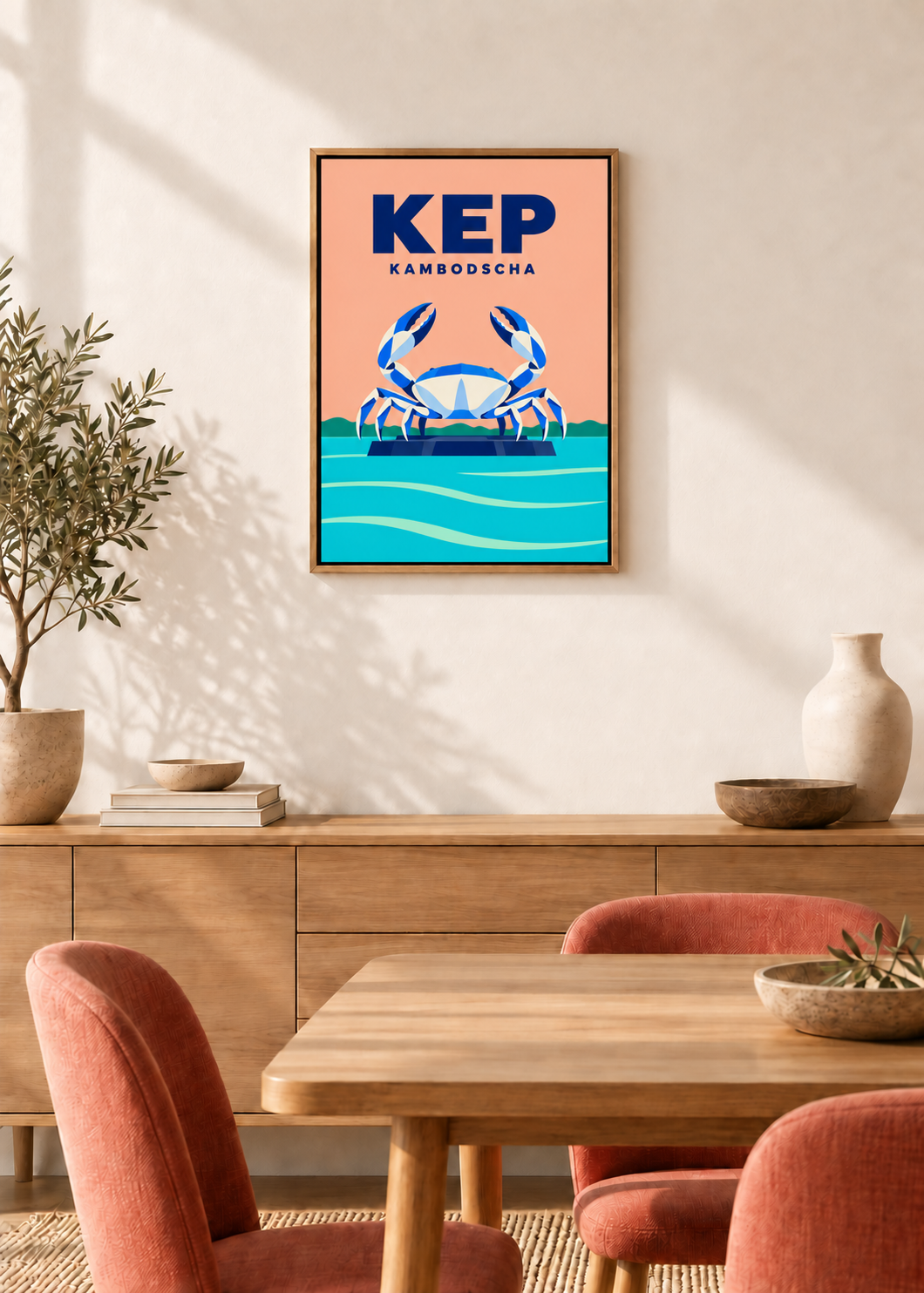 Kep – Leinwand im Eichen-Schattenfugenrahmen