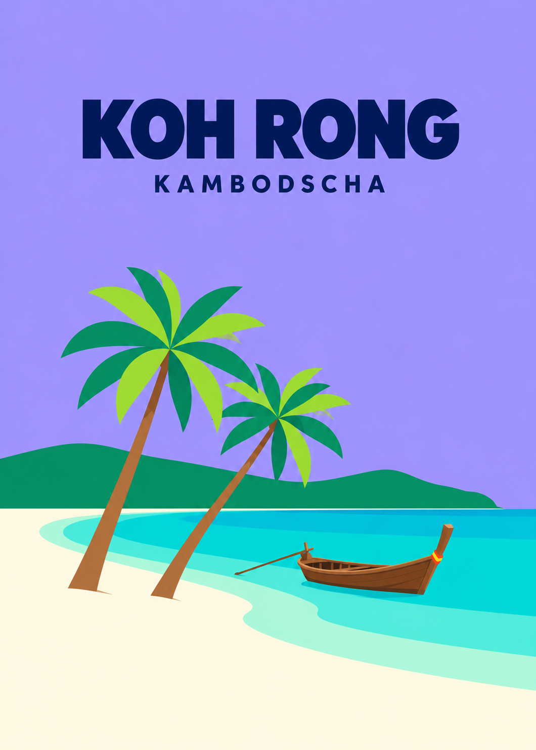 Koh Rong – geometrische Illustration, Kambodscha
