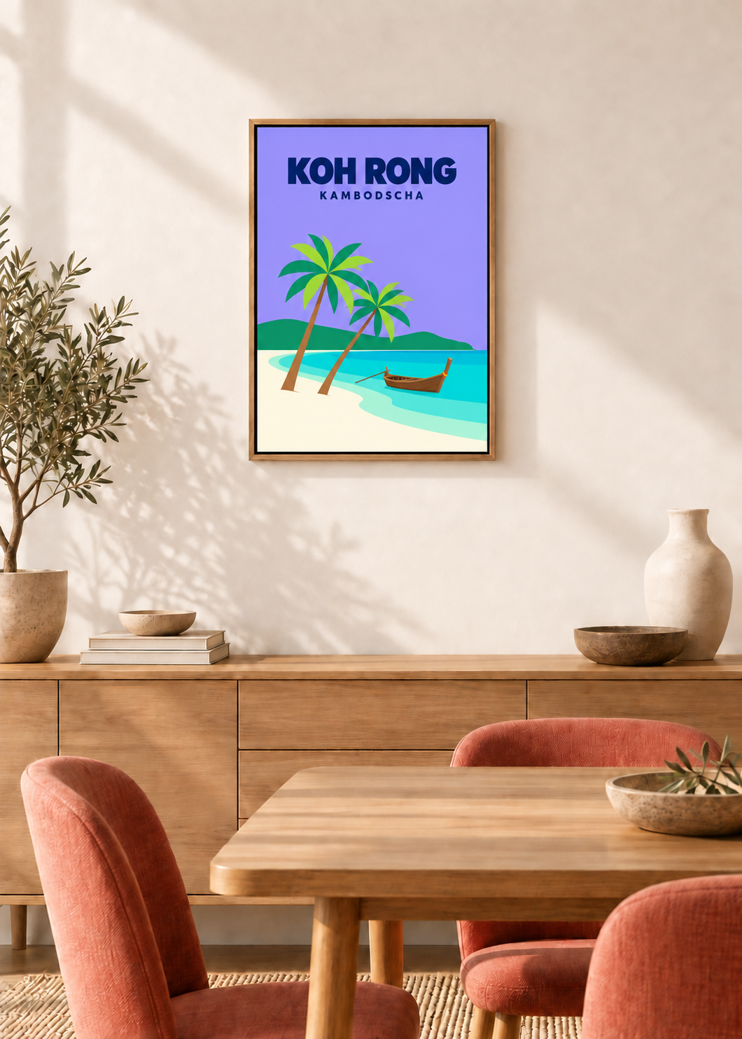 Koh Rong – Leinwand im Eichen-Schattenfugenrahmen