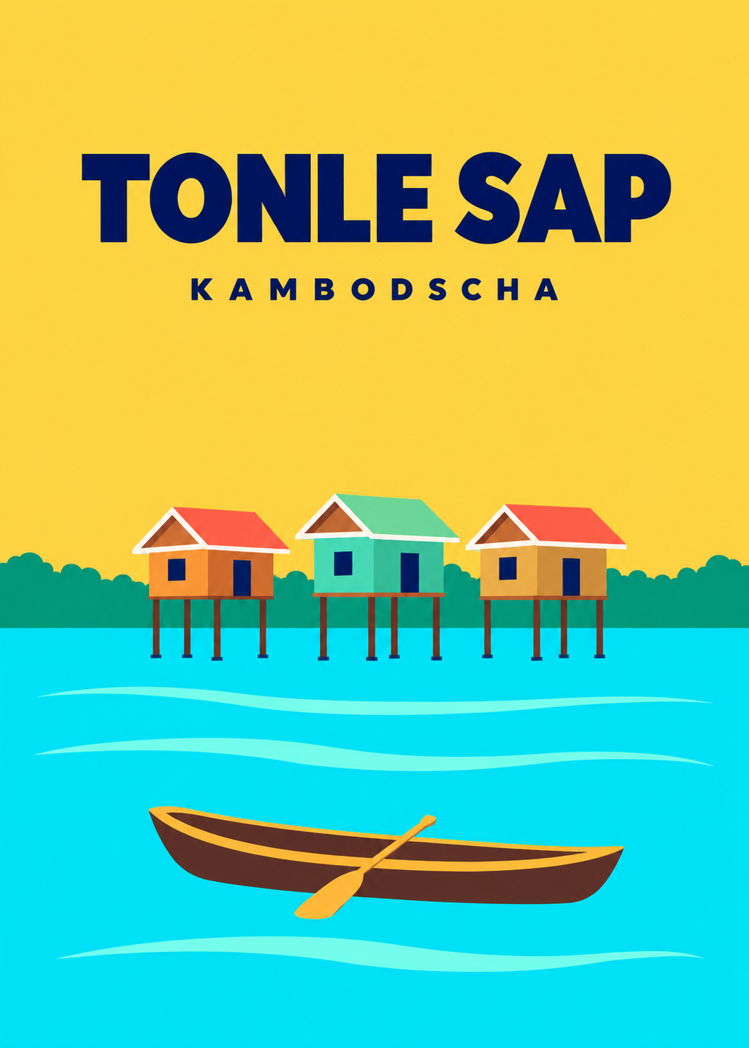 Tonle Sap – geometrische Illustration, Kambodscha
