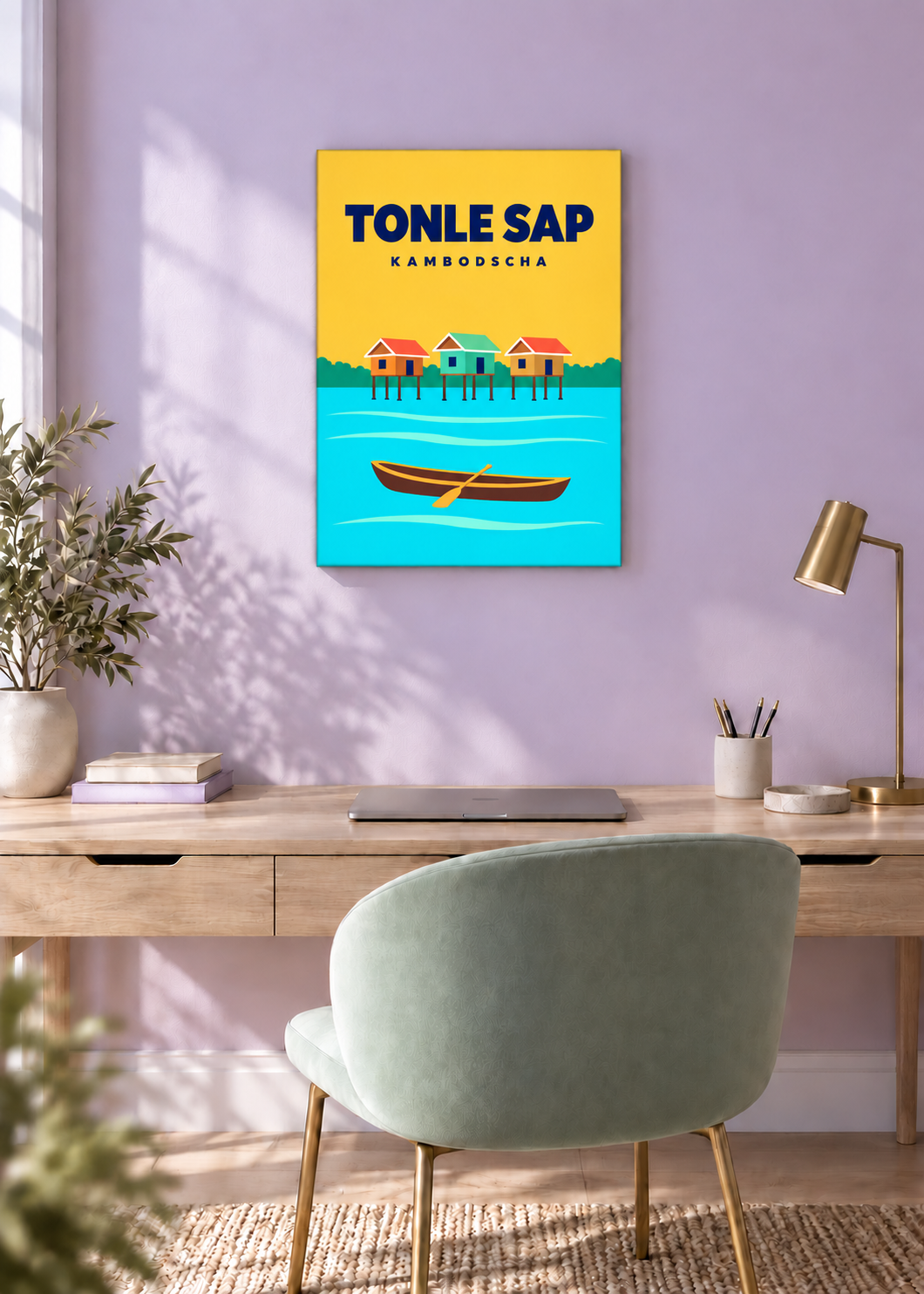 Tonle Sap – rahmenlose Slim-Leinwand