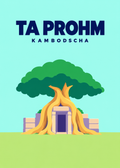 Ta Prohm – geometrische Illustration, Kambodscha