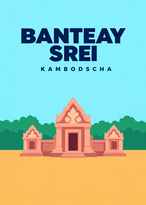 Banteay Srei – geometrische Illustration, Kambodscha