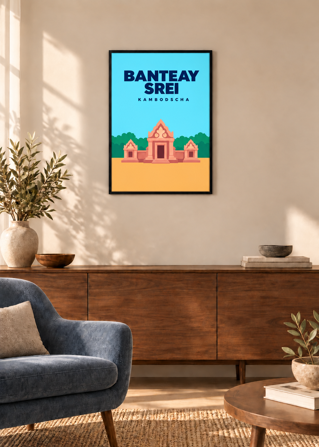 Banteay Srei – dünner schwarzer Rahmen mit Acrylglas