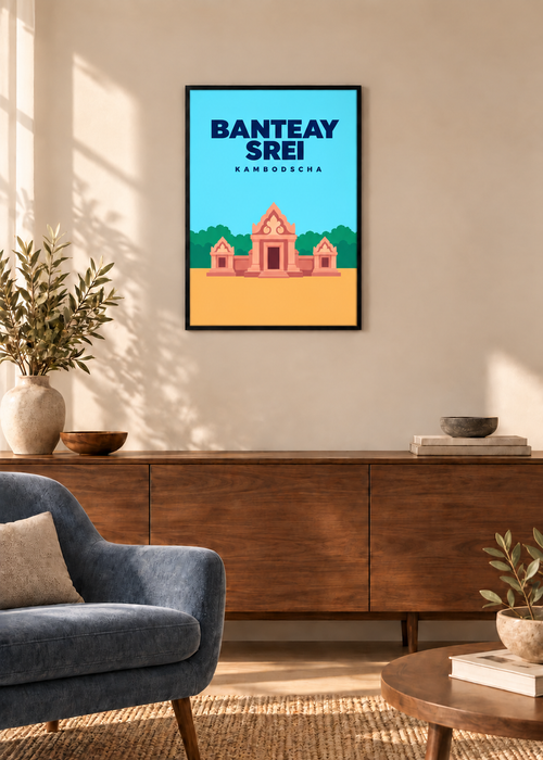 Banteay Srei – dünner schwarzer Rahmen mit Acrylglas