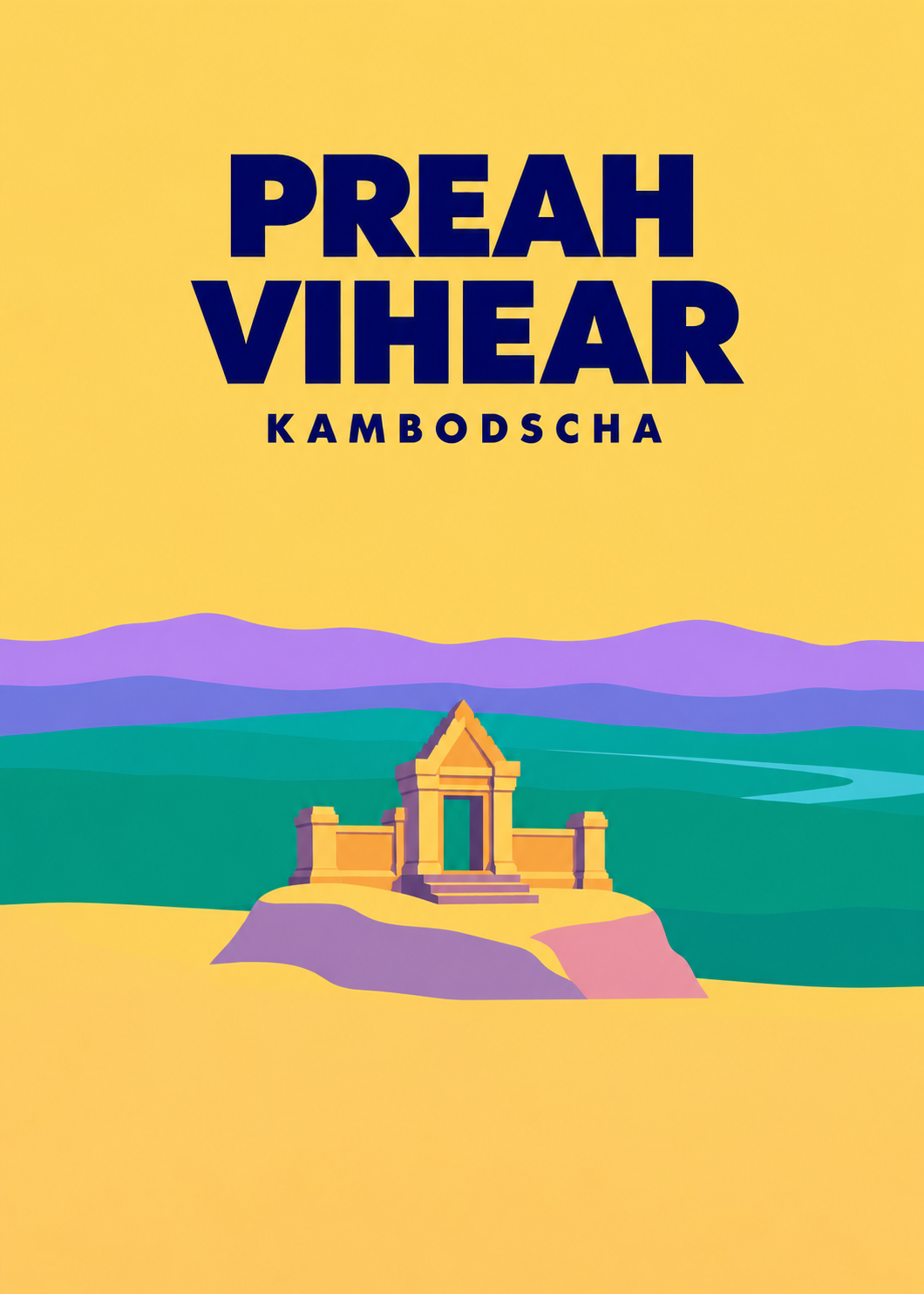 Preah Vihear – geometrische Illustration, Kambodscha