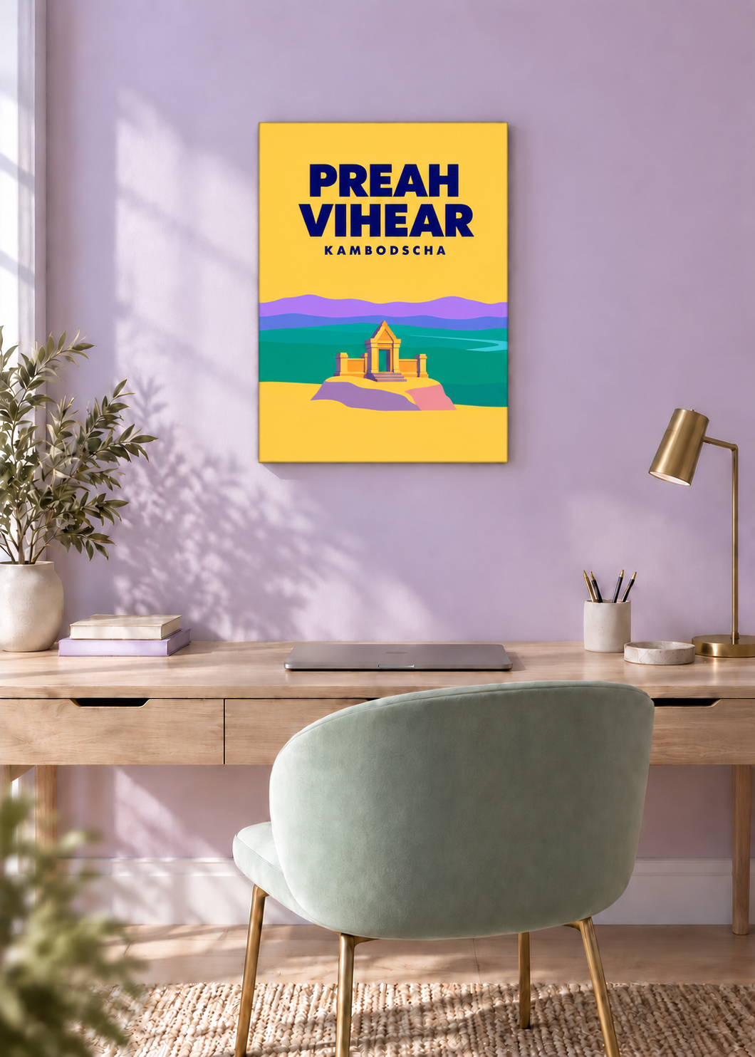 Preah Vihear – rahmenlose Slim-Leinwand
