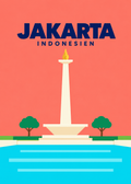 Jakarta – geometrische Illustration, Indonesien