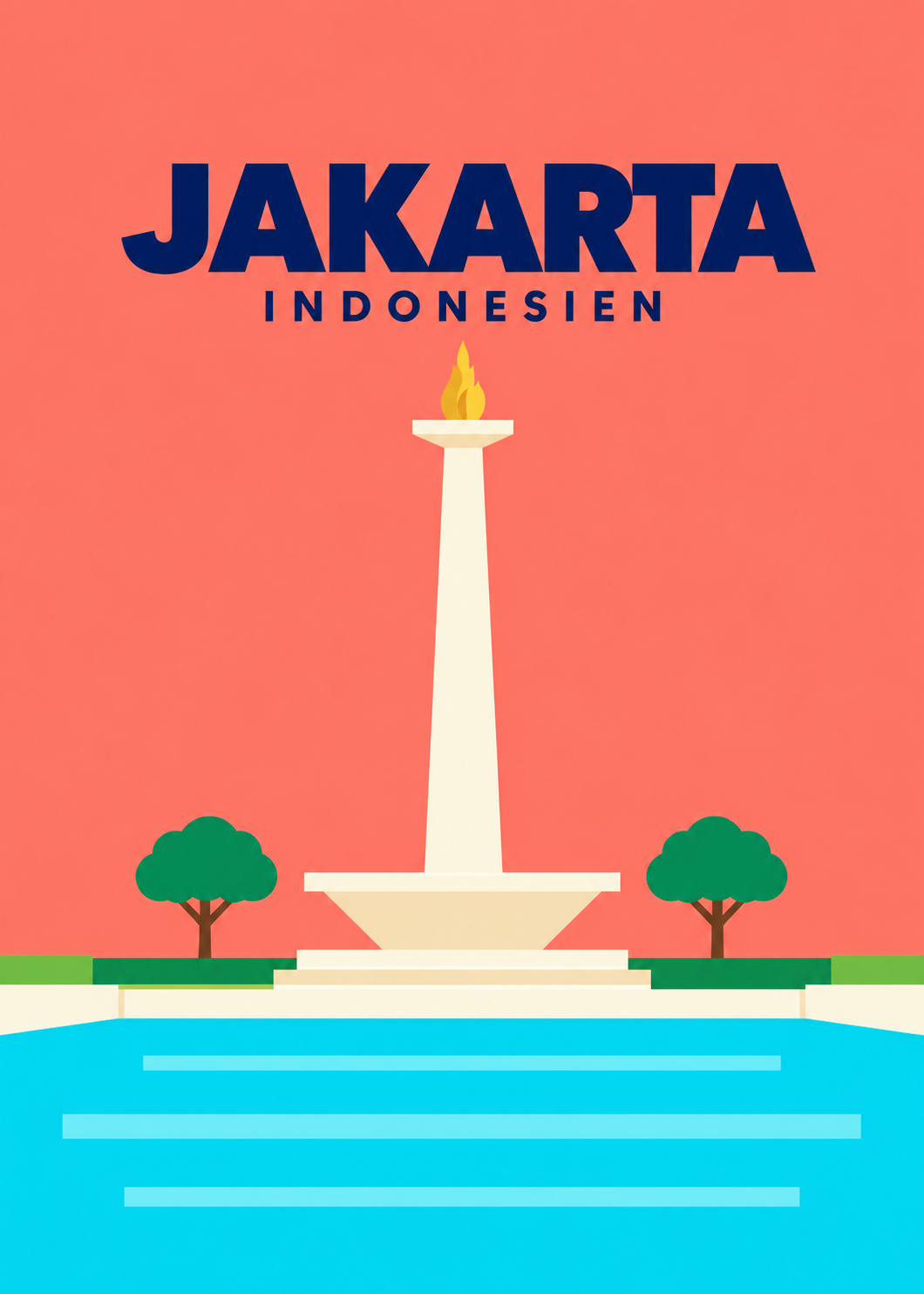 Jakarta – geometrische Illustration, Indonesien