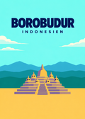 Borobudur – geometrische Illustration, Indonesien