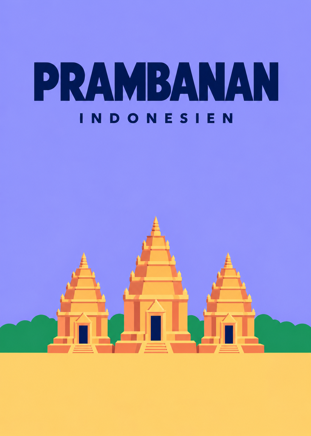 Prambanan – geometrische Illustration, Indonesien