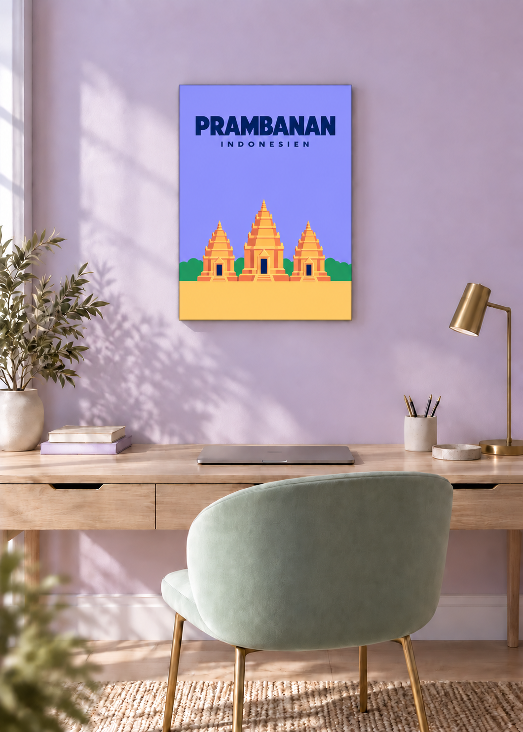 Prambanan – rahmenlose Slim-Leinwand