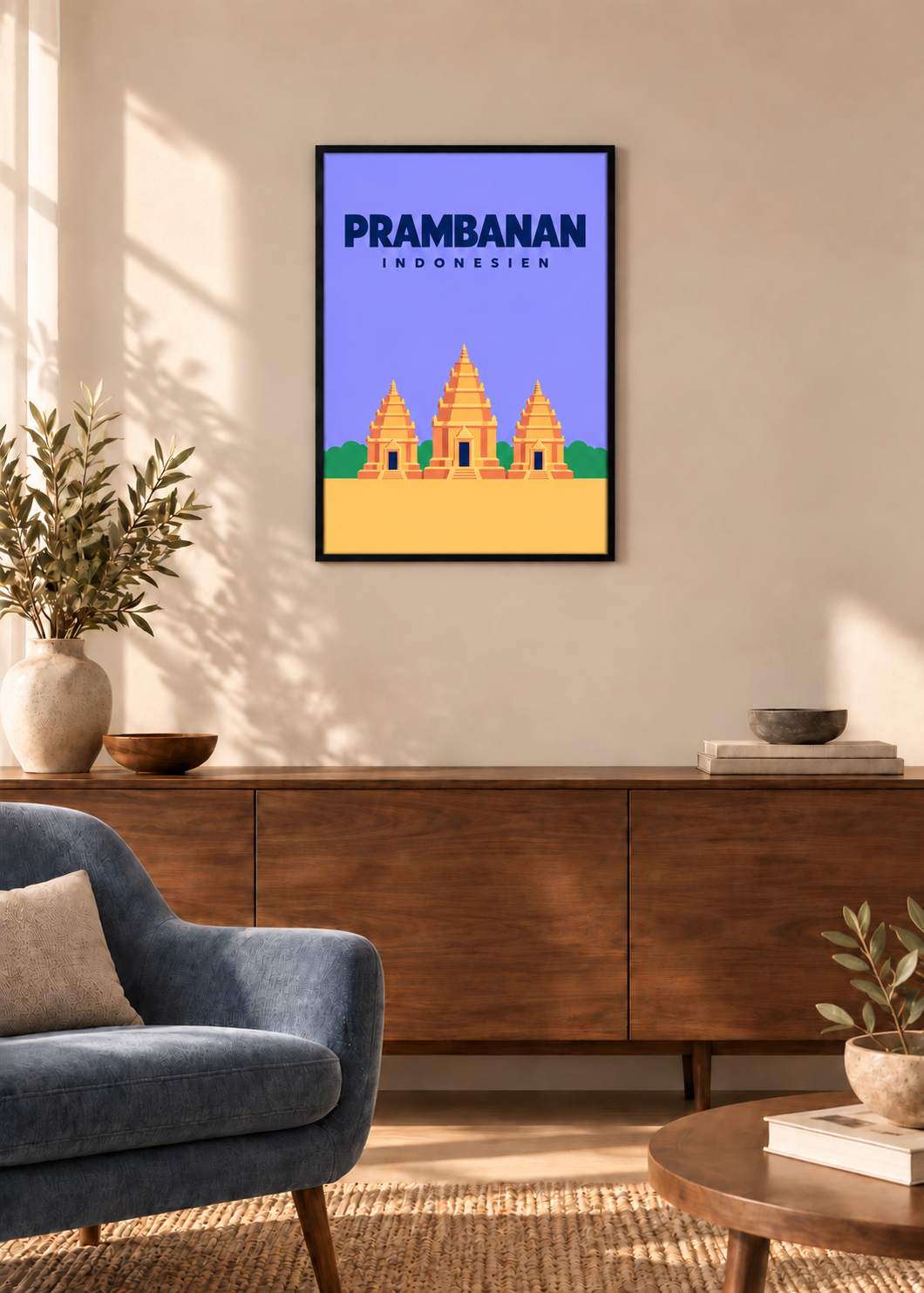 Prambanan – dünner schwarzer Rahmen mit Acrylglas
